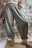 Rustic Nature Linen Blend Barrel Pant Washed Walnut